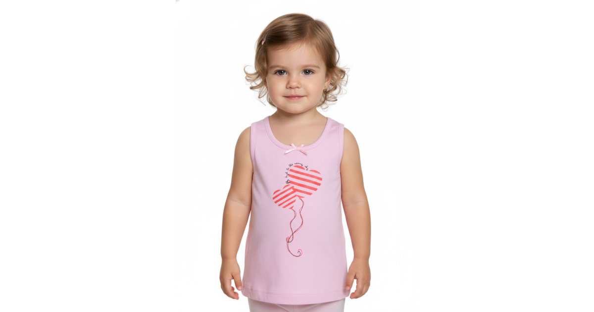 Dívčí spodní košilka tílko Wolf - srdíčka