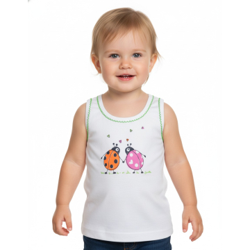 Dívčí spodní košilka tílko Wolf - srdíčka