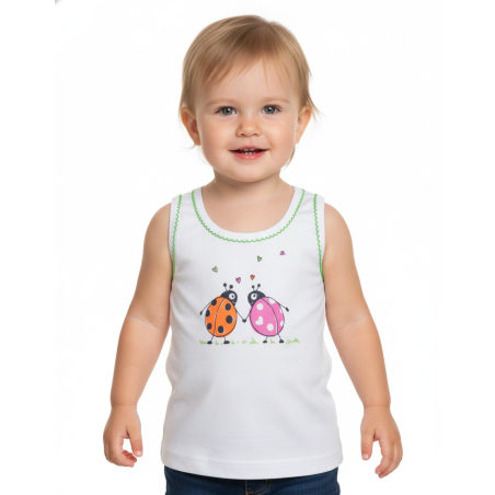 Dívčí spodní košilka tílko Wolf - srdíčka