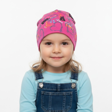 Dívčí jarní čepice srdíčka 3-7 let HILANDER