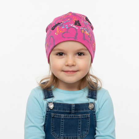 Dívčí jarní čepice srdíčka 3-7 let HILANDER