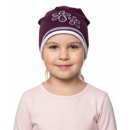 Dívčí čepice YETTY kytička vel. 49-52