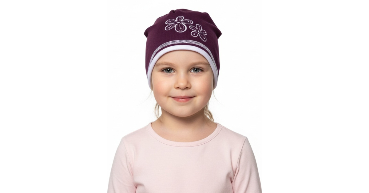 Dívčí čepice YETTY kytička vel. 49-52
