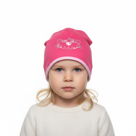 Dívčí čepice s lemem - kočička Pletex