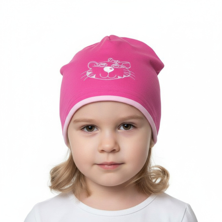 Dívčí čepice s lemem - kočička Pletex