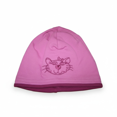 Dívčí čepice s lemem - kočička Pletex