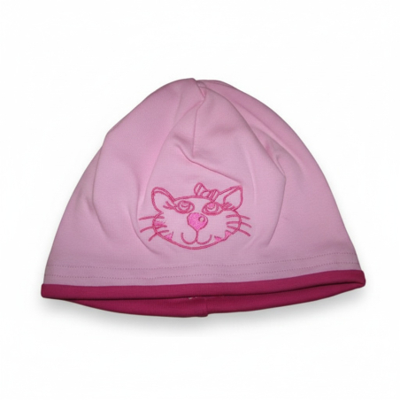 Dívčí čepice s lemem - kočička Pletex