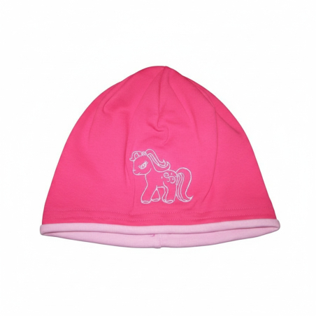 Dívčí čepice s lemem - koníček Pletex