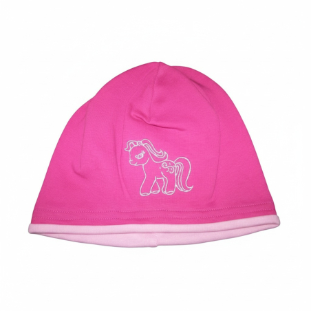 Dívčí čepice s lemem - koníček Pletex