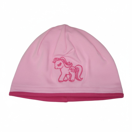 Dívčí čepice s lemem - koníček Pletex