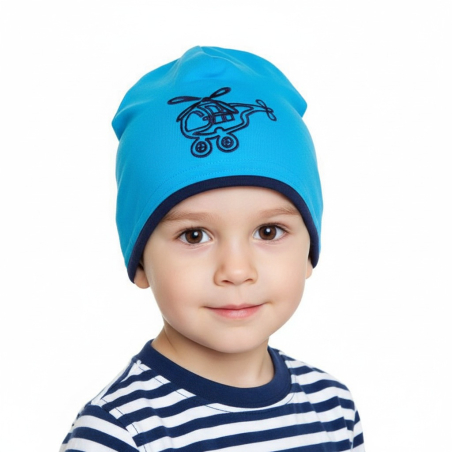 Chlapecká čepice PLETEX s lemem vrtulník