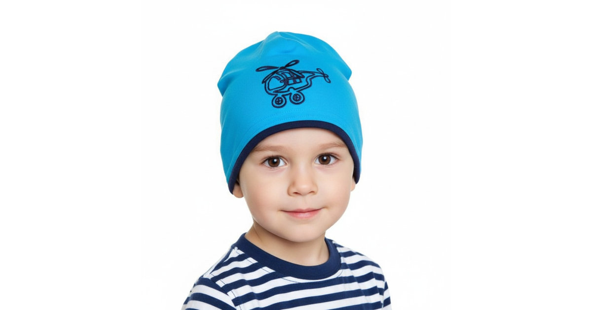 Chlapecká čepice PLETEX s lemem vrtulník