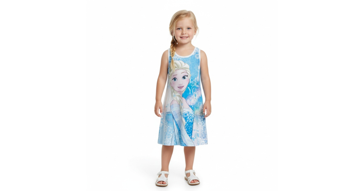 Dívčí šaty Frozen – kouzelné letní šatičky s Elsou a Annou