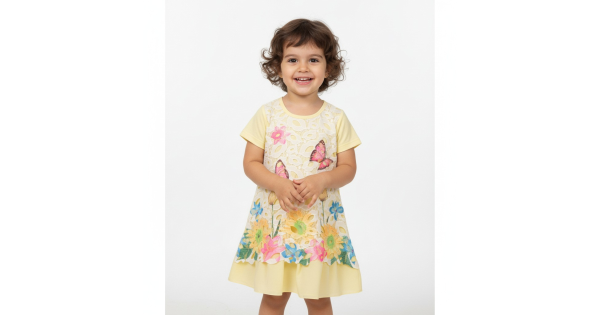 Dívčí krajkové šaty s motýlky – elegantní a roztomilé