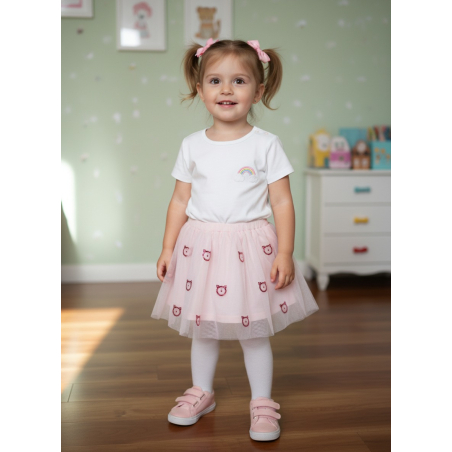 Dívčí letní sukýnka TUTU s flitrovými kočičkami – lehká a stylová