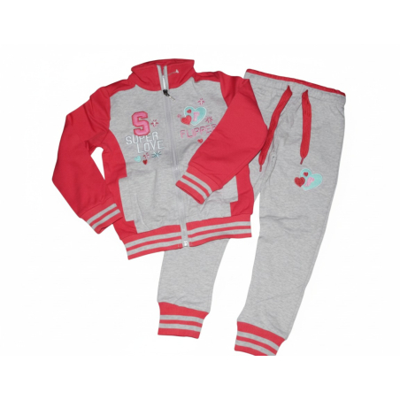 Dívčí tepláková souprava se srdíčkem - Bavlna, pohodlí