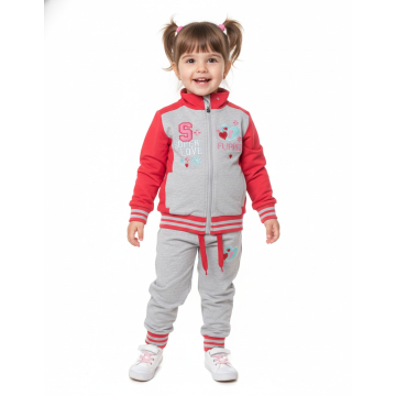 Dívčí tepláková souprava se srdíčkem - Bavlna, pohodlí