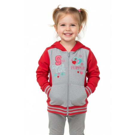 Dívčí tepláková souprava se srdíčkem - Bavlna, pohodlí