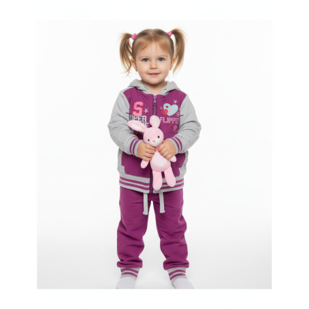 Dívčí tepláková souprava se srdíčkem - Bavlna, pohodlí