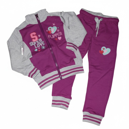 Dívčí tepláková souprava se srdíčkem - Bavlna, pohodlí