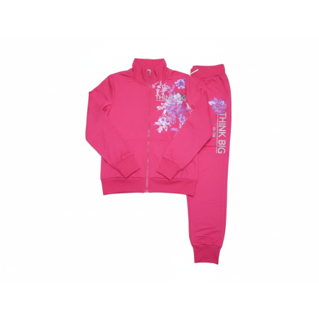 Tepláková souprava pro holky s potiskem kytiček a flitry