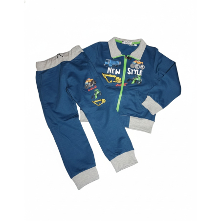 Chlapecká tepláková souprava se stavebními stroji – pro malé stavitele