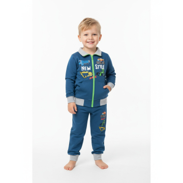 Chlapecká tepláková souprava se stavebními stroji – pro malé stavitele