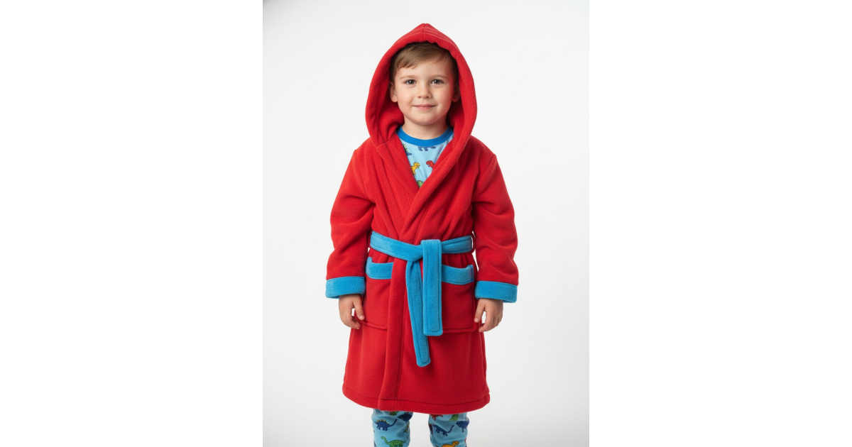 Dětský župan Wolf – Lehký a teplý s kapucí a kapsami