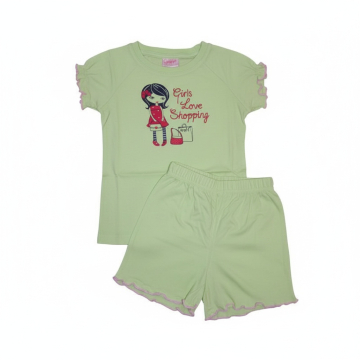 Dívčí letní pyžamo – bavlněný komplet s roztomilým obrázkem