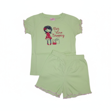 Dívčí letní pyžamo – bavlněný komplet s roztomilým obrázkem