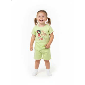 Dívčí letní pyžamo – bavlněný komplet s roztomilým obrázkem