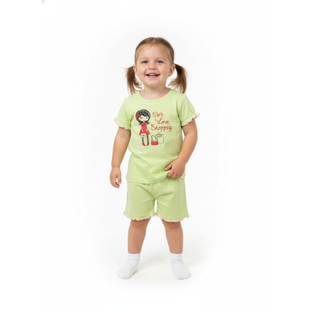 Dívčí letní pyžamo – bavlněný komplet s roztomilým obrázkem