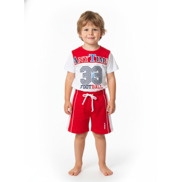 Letní pyžamo pro kluky -  Sportovní komplet s číslem, kraťasy na gumu.