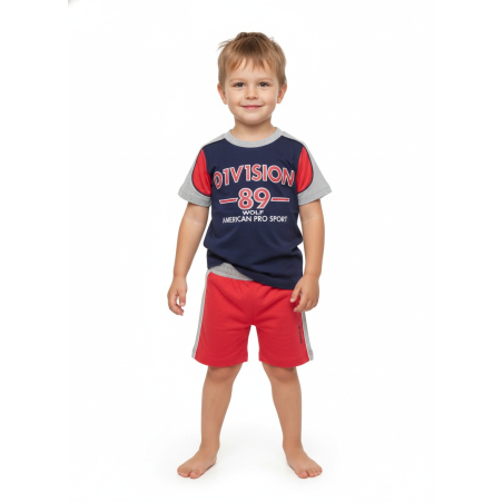 Letní pyžamo pro kluky -  Sportovní komplet s číslem, kraťasy na gumu.