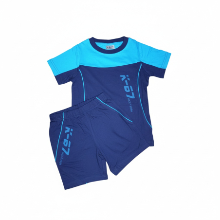 Letní pyžamo pro kluky -  Sportovní komplet s číslem, kraťasy na gumu.