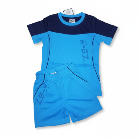 Letní pyžamo pro kluky -  Sportovní komplet s číslem, kraťasy na gumu.