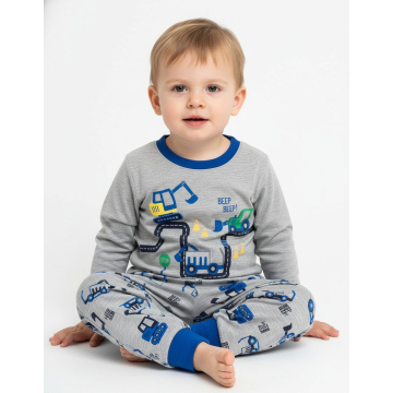 Kojenecké pyžamo chlapecké BAGR TRAKTOR | Teplé, bavlněné