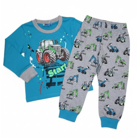 Chlapecké pyžamo s traktorem – svítící potisk | 100% bavlna