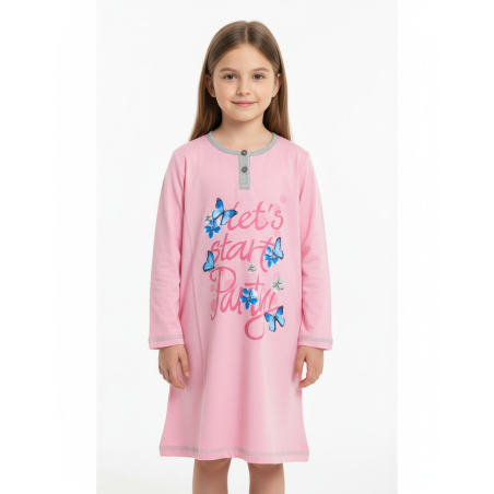 Dívčí noční košilka s motýlky | 100% bavlna | Pohodlí pro sladké sny