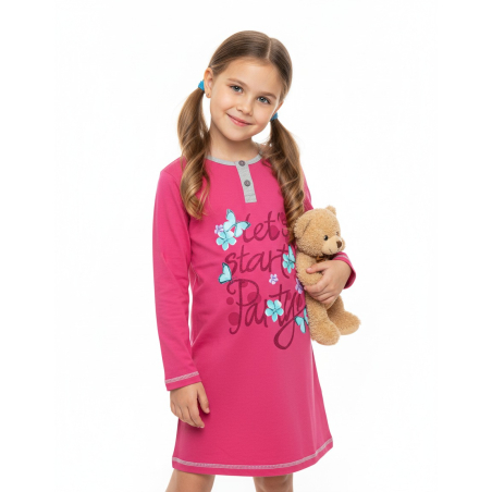 Dívčí noční košilka s motýlky | 100% bavlna | Pohodlí pro sladké sny