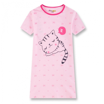Dívčí noční košilka s kočičkou | 100% bavlna | Pohodlí pro sladké sny