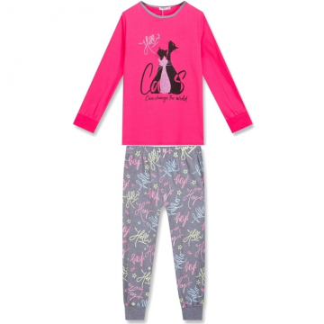 Dívčí pyžamo s kočičkami | Třpytivý motiv | 100% bavlna