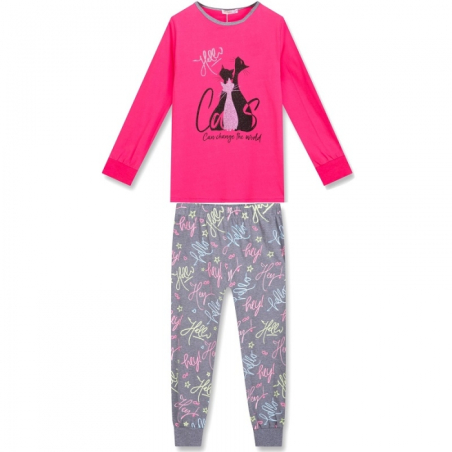 Dívčí pyžamo s kočičkami | Třpytivý motiv | 100% bavlna