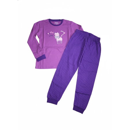Dívčí pyžamo Wolf | 100% bavlna s kočičkou