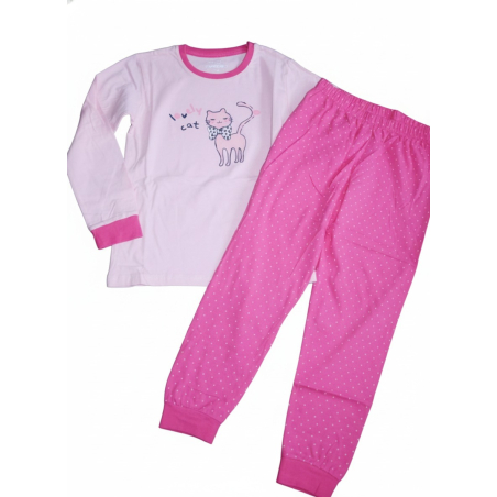 Dívčí pyžamo Wolf | 100% bavlna s kočičkou