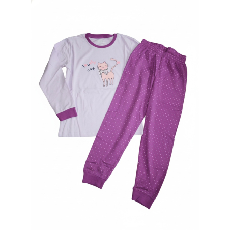 Dívčí pyžamo Wolf | 100% bavlna s kočičkou