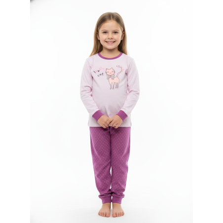Dívčí pyžamo Wolf | 100% bavlna s kočičkou