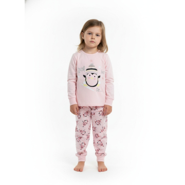 Dívčí pyžamo Kugo s tučňákem | Bavlněné, s třpytkami