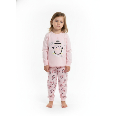 Dívčí pyžamo Kugo s tučňákem | Bavlněné, s třpytkami