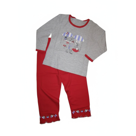 Pohodlné dívčí pyžamo s potiskem - 100% bavlna